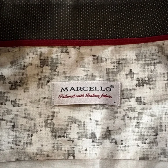 Men's Casual Button Down Shirt - Gray Pattern - Picture 2 of 2